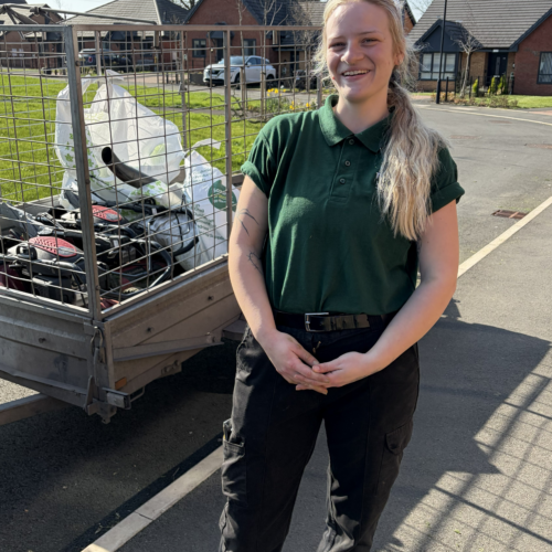 Female member of our grounds maintenance team pictured