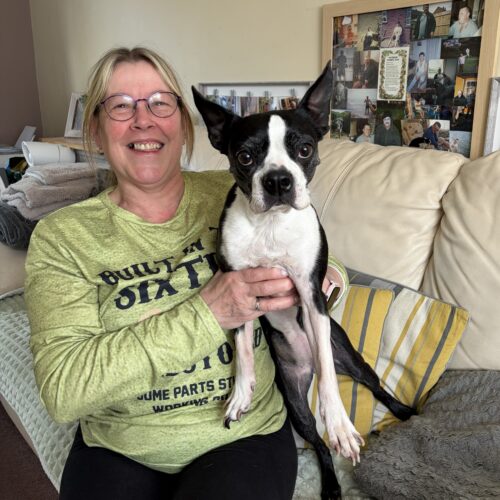 Penny McDowell and her dog, Patty