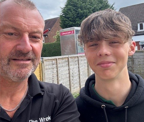 Two white men - one younger on the right is the apprentice, Joe